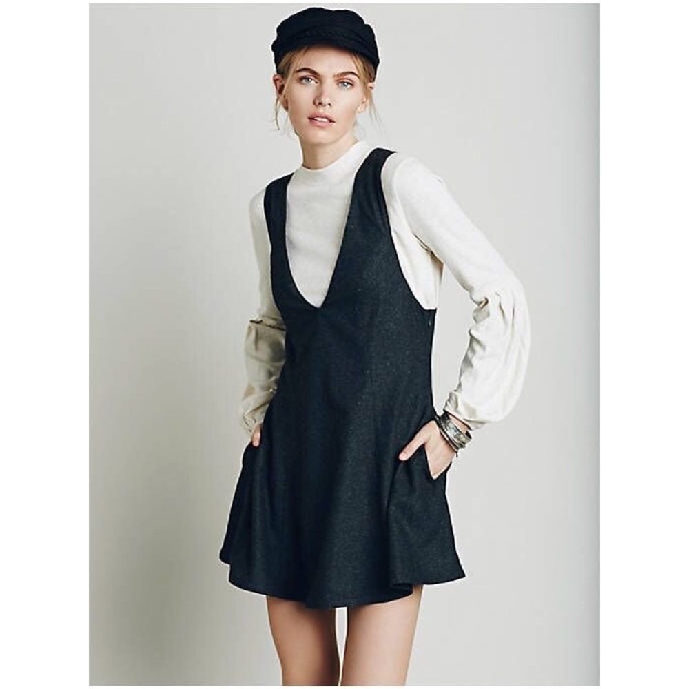 Free People Felt Pinafore Dress